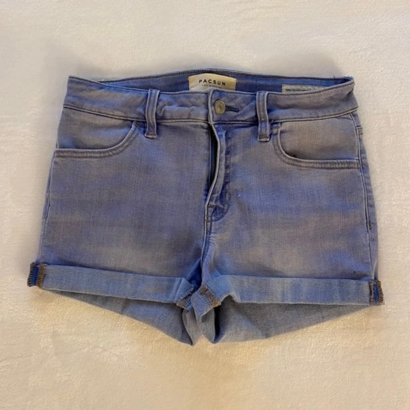 Pacsun Super Stretch Shortie Shorts Blue 27 - Picture 9 of 12